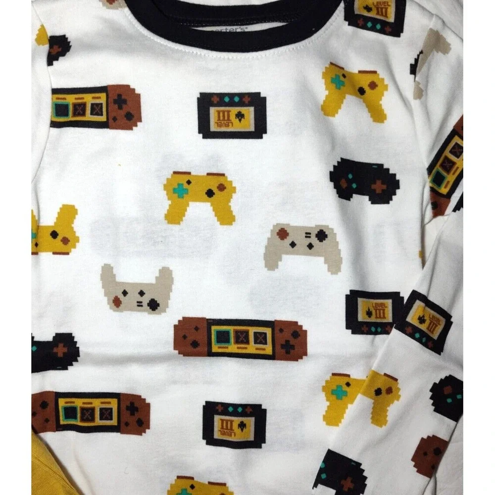 Carter's Sz 6 Boys Gamer‎ 4pc Pajama Set Play Now Sleep Later Long Sleeve Cotton
